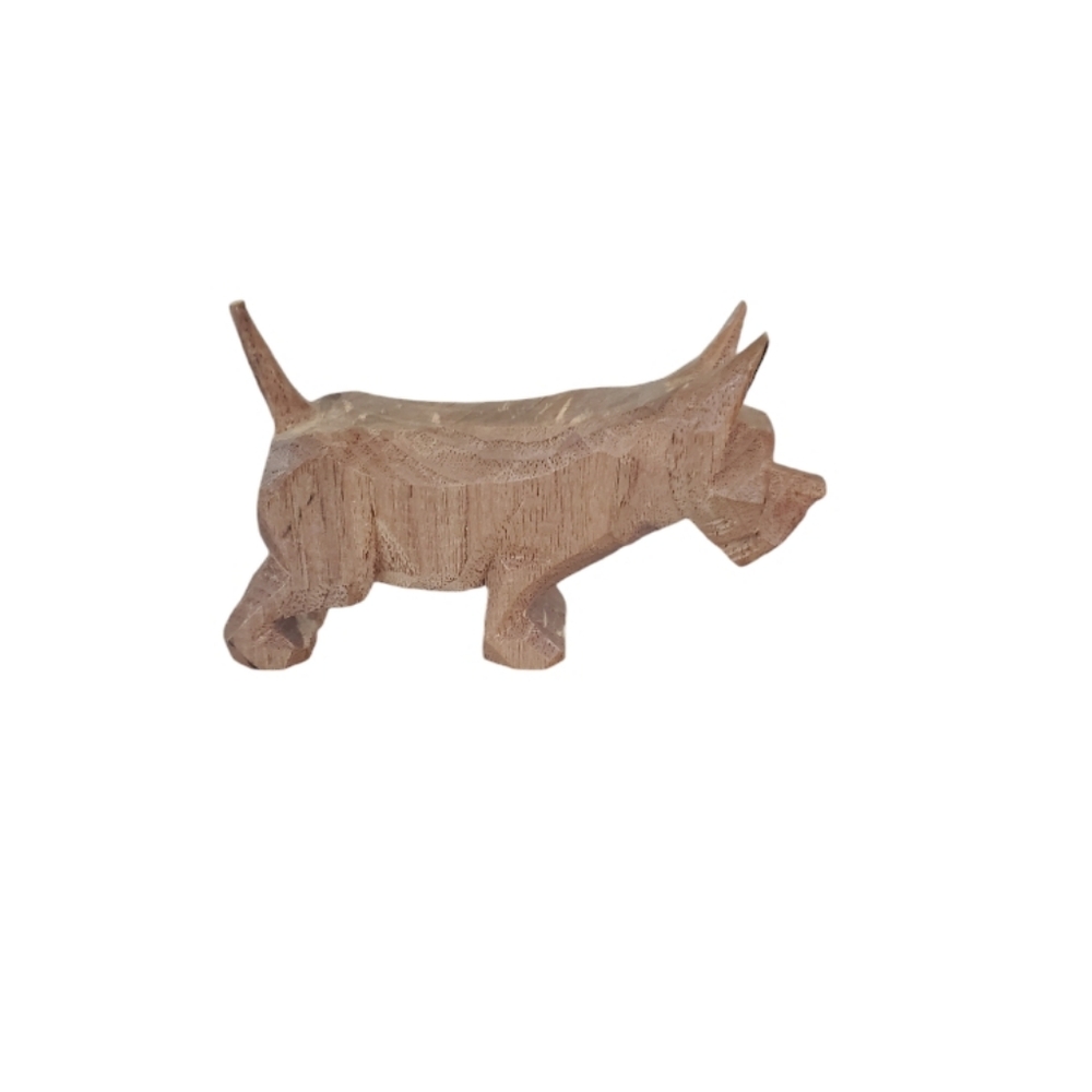 Primitive Wood Scottish Terrier Handcraved Detailed Set Of 3 MCM ~ Pre-Owned - Picture 4 of 16